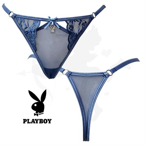 Colaless azul mood love string de tul y puntilla